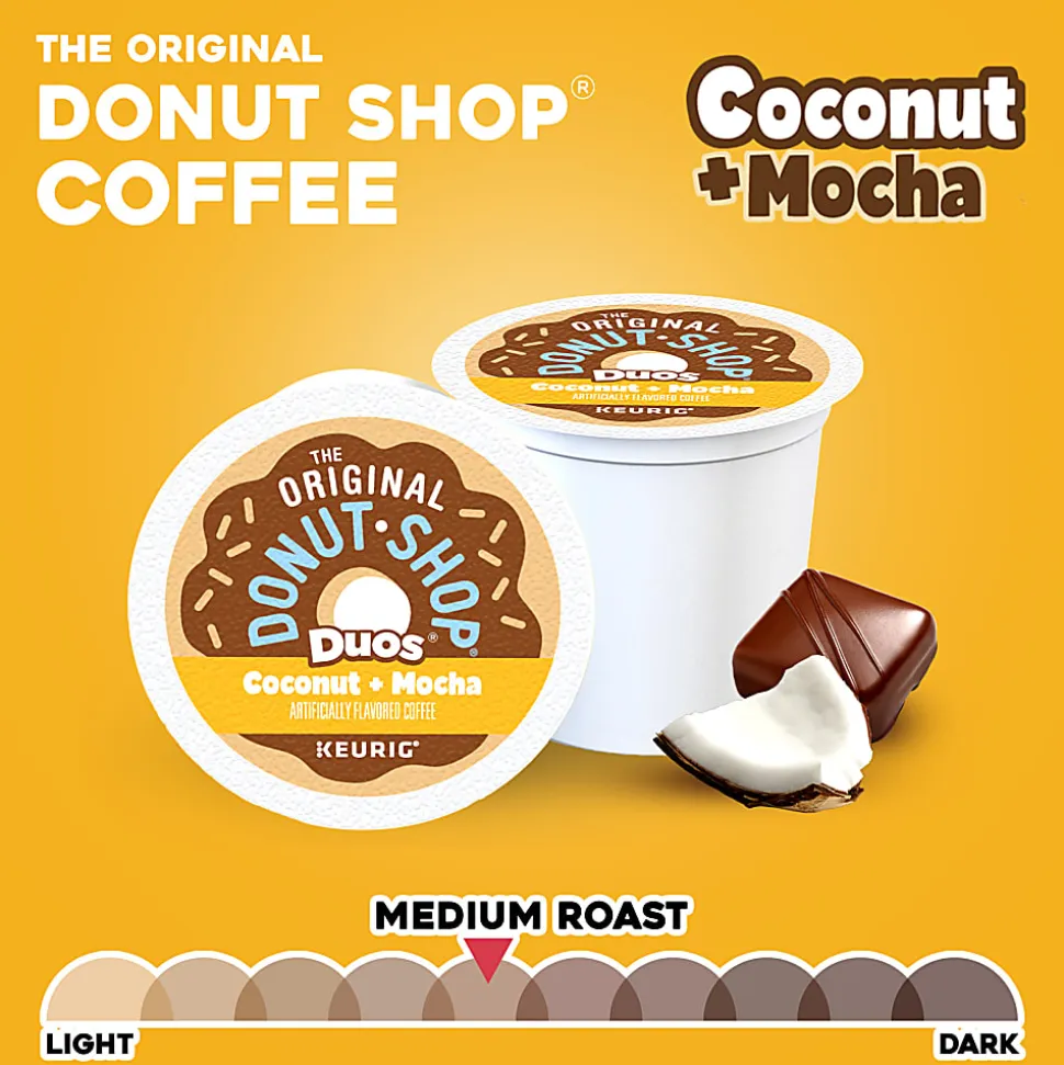 The Original Donut Shop Duos Coconut + Mocha Keurig Single-Serve K-Cup Pods, Medium Roast Coffee, 24 Count