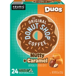 The Original Donut Shop Duos Nutty + Caramel Keurig Single-Serve K-Cup Pods, Medium Roast, 24 Pods Per Pack, Case Of 4 Packs