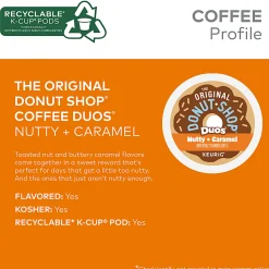 The Original Donut Shop Duos Nutty + Caramel Keurig Single-Serve K-Cup Pods, Medium Roast, 24 Pods Per Pack, Case Of 4 Packs