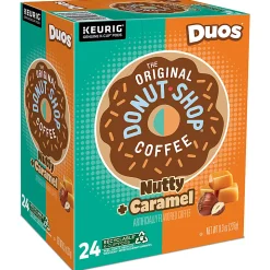 The Original Donut Shop Duos Nutty + Caramel Keurig Single-Serve K-Cup Pods, Medium Roast, 24 Pods Per Pack, Case Of 4 Packs