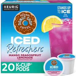 The Original Donut Shop Iced Refresher Keurig Single Serve K-CupĀ® Pods, 12.6 Oz, Mango Dragonfruit Lemonade Flavor, Box Of 20 Pods