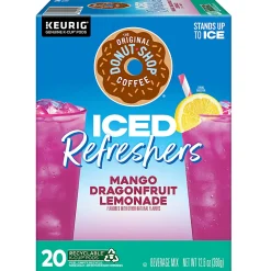 The Original Donut Shop Iced Refresher Keurig Single Serve K-Cup® Pods, 12.6 Oz, Mango Dragonfruit Lemonade Flavor, Box Of 20 Pods