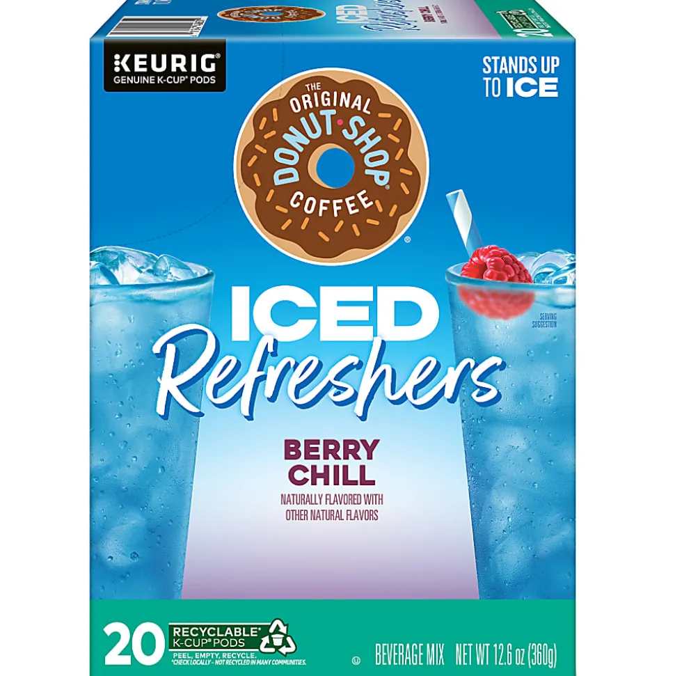 The Original Donut Shop Iced Refresher Keurig Single Serve K-Cup® Pods, 12.6 Oz, Berry Chill, Box Of 20 Pods