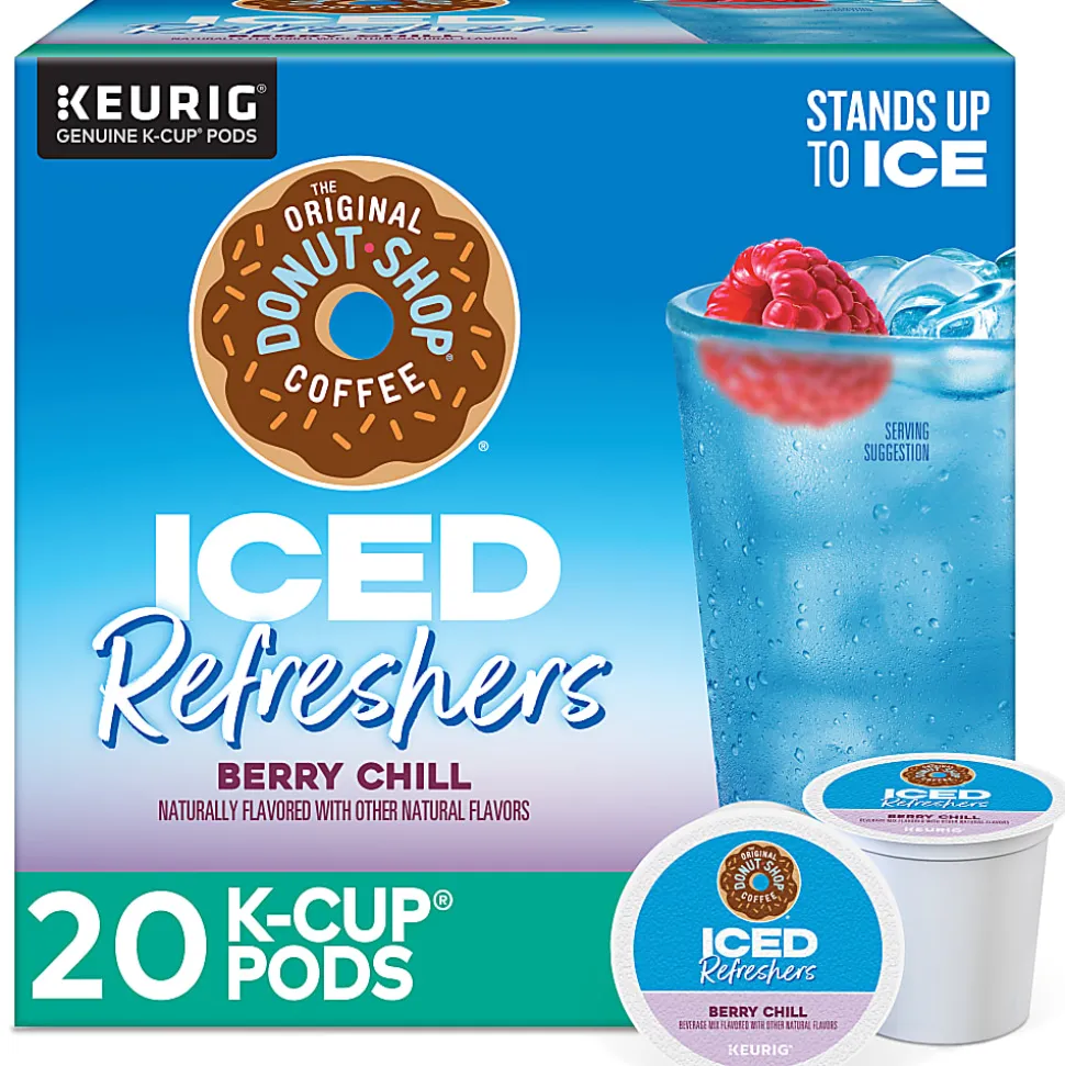 The Original Donut Shop Iced Refresher Keurig Single Serve K-Cup® Pods, 12.6 Oz, Berry Chill, Box Of 20 Pods
