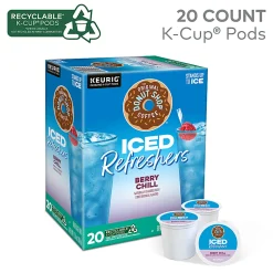 The Original Donut Shop Iced Refresher Keurig Single Serve K-Cup® Pods, 12.6 Oz, Berry Chill, Box Of 20 Pods
