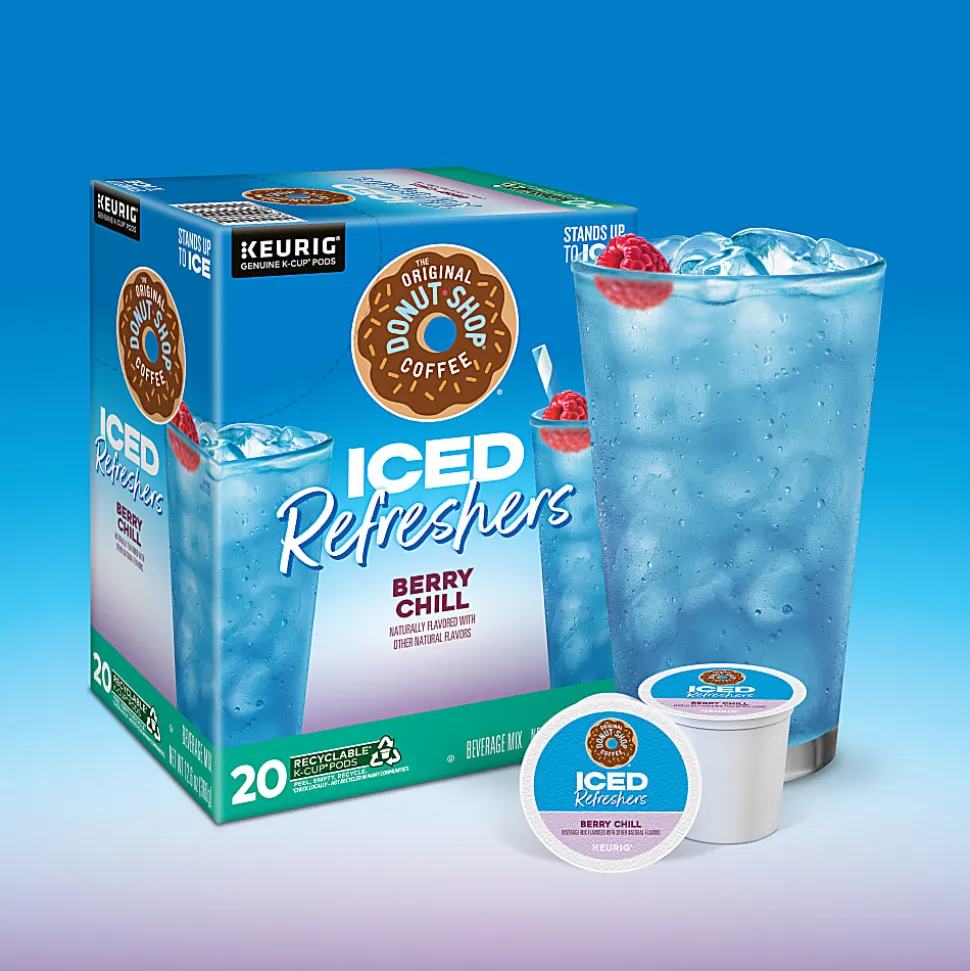 The Original Donut Shop Iced Refresher Keurig Single Serve K-Cup® Pods, 12.6 Oz, Berry Chill, Box Of 20 Pods