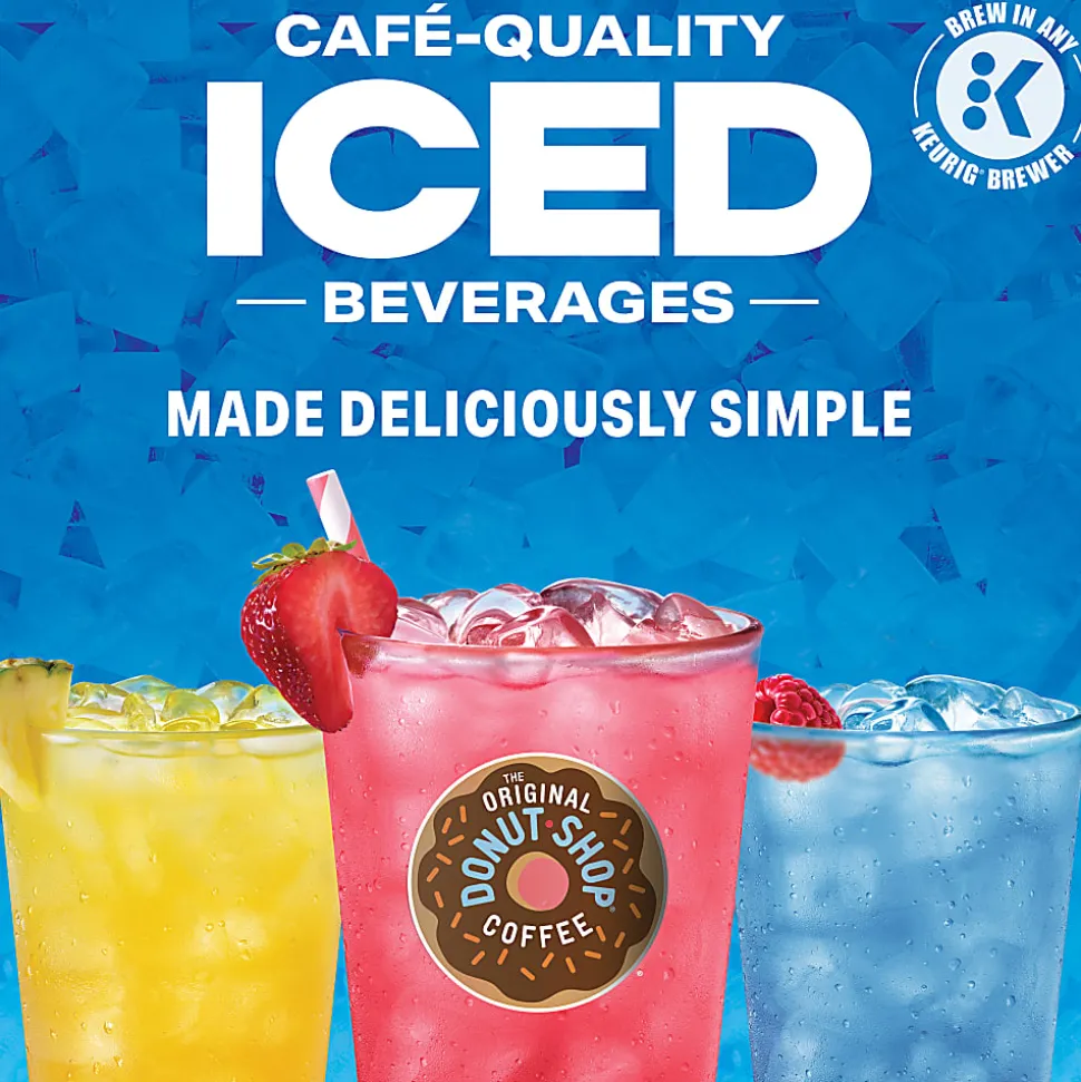 The Original Donut Shop Iced Refresher Keurig Single Serve K-Cup® Pods, 12.6 Oz, Berry Chill, Box Of 20 Pods