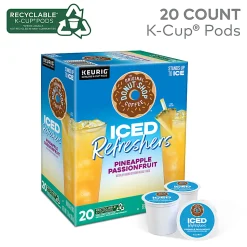 The Original Donut Shop Iced Refreshers, Pineapple Passionfruit Flavor, Box of 20 K-Cup® Pods