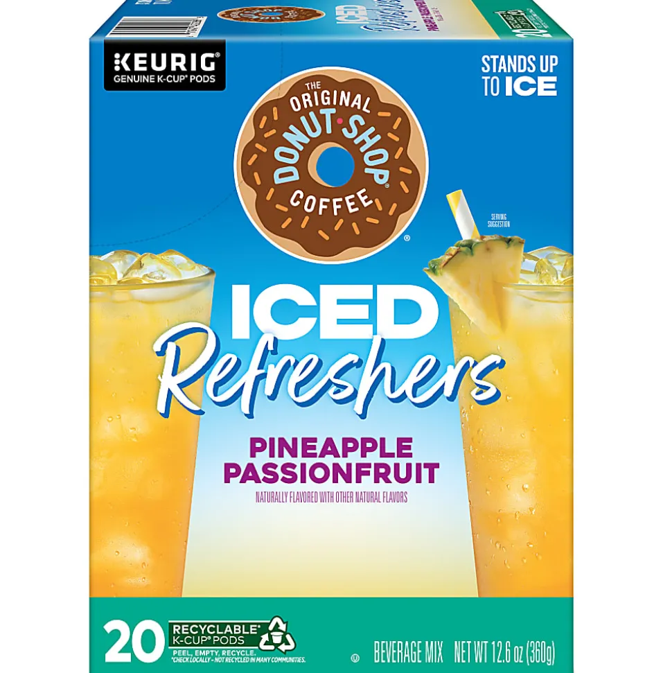 The Original Donut Shop Iced Refreshers, Pineapple Passionfruit Flavor, Box of 20 K-Cup® Pods