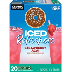 The Original Donut Shop Iced Refreshers, Strawberry Açaà Flavor, Keurig Single Serve K-Cup Pods, Box of 20 K-Cup® Pods