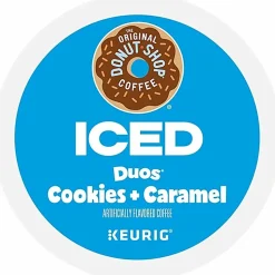 The Original Donut Shop® K-Cup Iced Duos Cookies & Caramel Medium Roast Coffee K-Cups, Box Of 24 K-Cups
