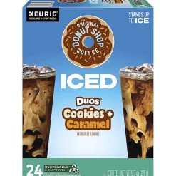 The Original Donut Shop® K-Cup Iced Duos Cookies & Caramel Medium Roast Coffee K-Cups, Box Of 24 K-Cups