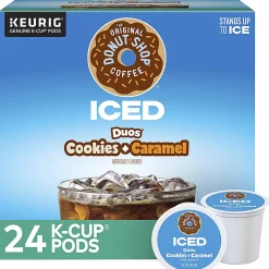 The Original Donut Shop® K-Cup Iced Duos Cookies & Caramel Medium Roast Coffee K-Cups, Box Of 24 K-Cups
