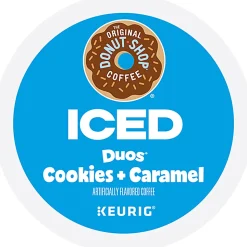 The Original Donut Shop® K-Cup Iced Duos Cookies & Caramel Medium Roast Coffee K-Cups, Box Of 24 K-Cups