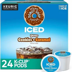 The Original Donut Shop® K-Cup Iced Duos Cookies & Caramel Medium Roast Coffee K-Cups, Box Of 24 K-Cups