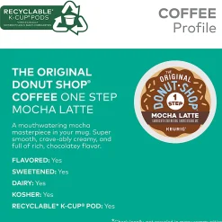 The Original Donut Shop One Step Mocha Latte Keurig Single-Serve K-Cup Pods, 20 Pods Per Pack, Case Of 4 Packs