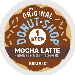 The Original Donut Shop One Step Mocha Latte Keurig Single-Serve K-Cup Pods, 20 Pods Per Pack, Case Of 4 Packs