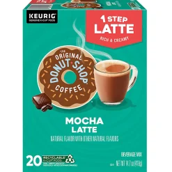 The Original Donut Shop One Step Mocha Latte Keurig Single-Serve K-Cup Pods, 20 Pods Per Pack, Case Of 4 Packs