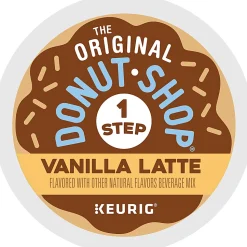The Original Donut Shop One Step Vanilla Latte Keurig Single-Serve Coffee K-Cup Pods, 20 Pods Per Pack, Case Of 4 Packs