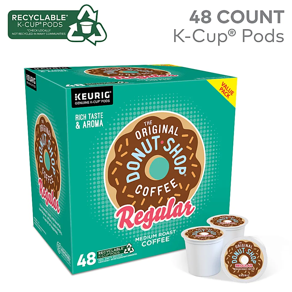 The Original Donut Shop® Single-Serve Coffee K-Cup®, Medium Roast, Carton Of 48