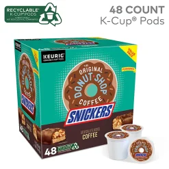The Original Donut Shop Snickers Coffee Keurig Single Serve K-Cup Pods, Light Roast, Box Of 48 Pods