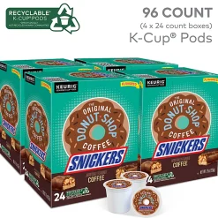 The Original Donut Shop Snickers Coffee Keurig Single Serve K-Cup Pods, 24 Pods Per Pack, Case Of 4 Packs