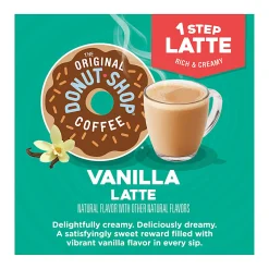 The Original Donut Shop Vanilla Latte Single Serve Coffee K-Cup Pods, Pack Of 10 Pods