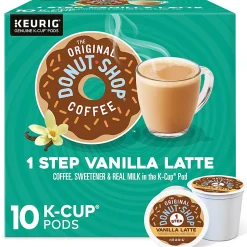 The Original Donut Shop Vanilla Latte Single Serve Coffee K-Cup Pods, Pack Of 10 Pods
