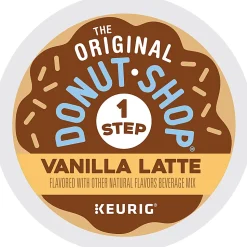 The Original Donut Shop Vanilla Latte Single Serve Coffee K-Cup Pods, Pack Of 10 Pods