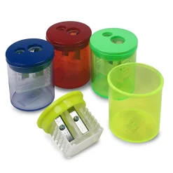 The Pencil Grip Eisen Pencil Sharpeners, 2 Hole, Assorted Colors, Pack Of 12