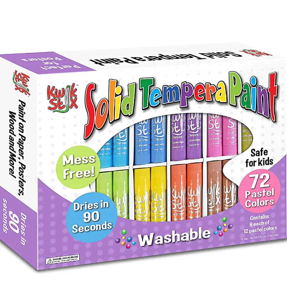 The Pencil Grip Kwik Stix Tempera Paint Sticks, Pastel Colors, Pack Of 72 Sticks