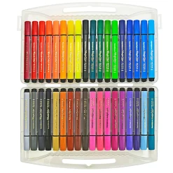 The Pencil Grip Magic Stix Triangular Markers, Bullet Point, Assorted Colors, 36 Markers Per Pack, Set Of 2 Packs