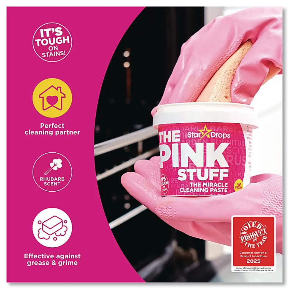 The Pink Stuff Miracle Cleaning Paste, Fruity Scent, 17.6 oz Jar, 6/Carton