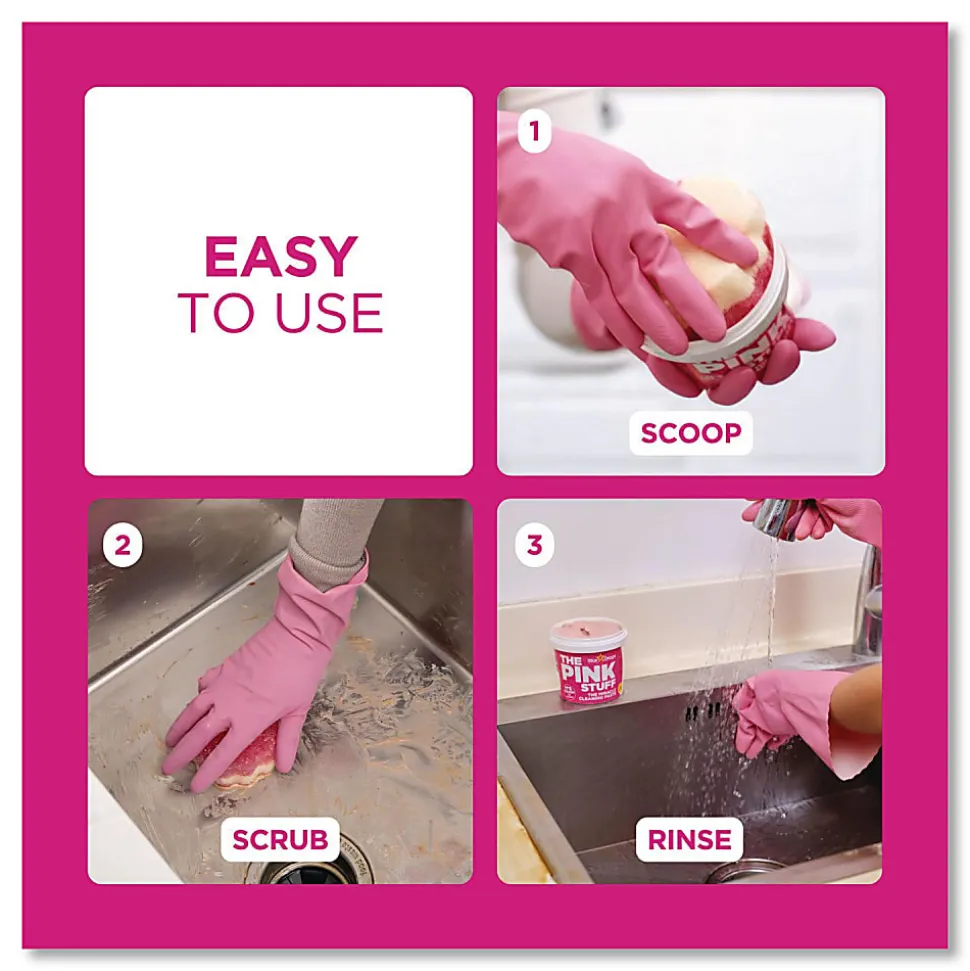 The Pink Stuff Miracle Cleaning Paste, Fruity Scent, 17.6 oz Jar, 6/Carton
