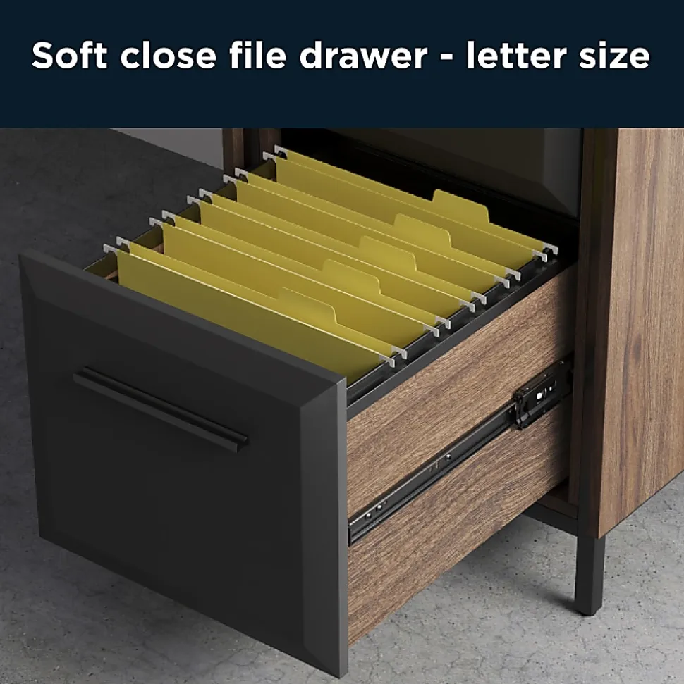 Thomasville® Alderbrook 21"D Vertical 2-Drawer File Cabinet, Walnut/Matte Black