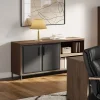 Thomasville Alderbrook 65"W Credenza, Walnut/Matte Black