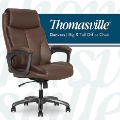 Thomasville® Danvers Ergonomic High-Back Faux Leather Big & Tall Executive Office Chair, Dark Brown