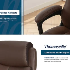 Thomasville® Danvers Ergonomic High-Back Faux Leather Big & Tall Executive Office Chair, Dark Brown