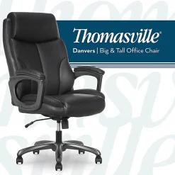 Thomasville® Danvers Ergonomic High-Back Faux Leather Big & Tall Executive Office Chair, Black