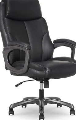 Thomasville® Danvers Ergonomic High-Back Faux Leather Big & Tall Executive Office Chair, Black