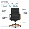Thomasville® Fendley Ergonomic Vegan Leather Mid-Back Office Chair, Black/Brown