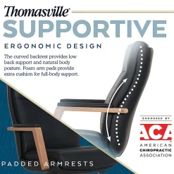 Thomasville® Fendley Ergonomic Vegan Leather Mid-Back Office Chair, Black/Brown