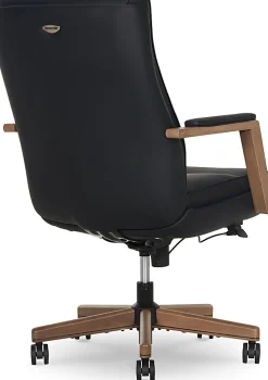 Thomasville® Fendley Ergonomic Vegan Leather Mid-Back Office Chair, Black/Brown