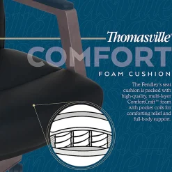 Thomasville® Fendley Ergonomic Vegan Leather Mid-Back Office Chair, Black/Brown