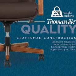 Thomasville Fendley Ergonomic Faux Leather Mid-Back Office Chair, Dark Brown