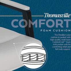 Thomasville Fendley Ergonomic Faux Leather Mid-Back Office Chair, Off-White