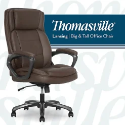 Thomasville® Lansing Ergonomic High-Back Faux Leather Big & Tall Executive Office Chair, Light Tan