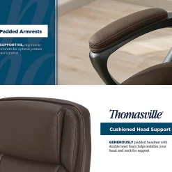 Thomasville® Lansing Ergonomic High-Back Faux Leather Big & Tall Executive Office Chair, Light Tan