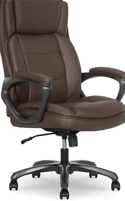 Thomasville® Lansing Ergonomic High-Back Faux Leather Big & Tall Executive Office Chair, Light Tan