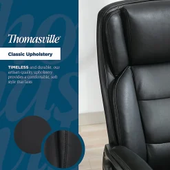 Thomasville® Lansing Ergonomic High-Back Faux Leather Big & Tall Office Chair, Black